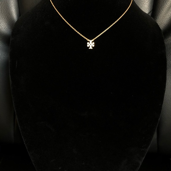 Gold Delicate Logo Choker Pendant Necklace - Picture 6 of 8